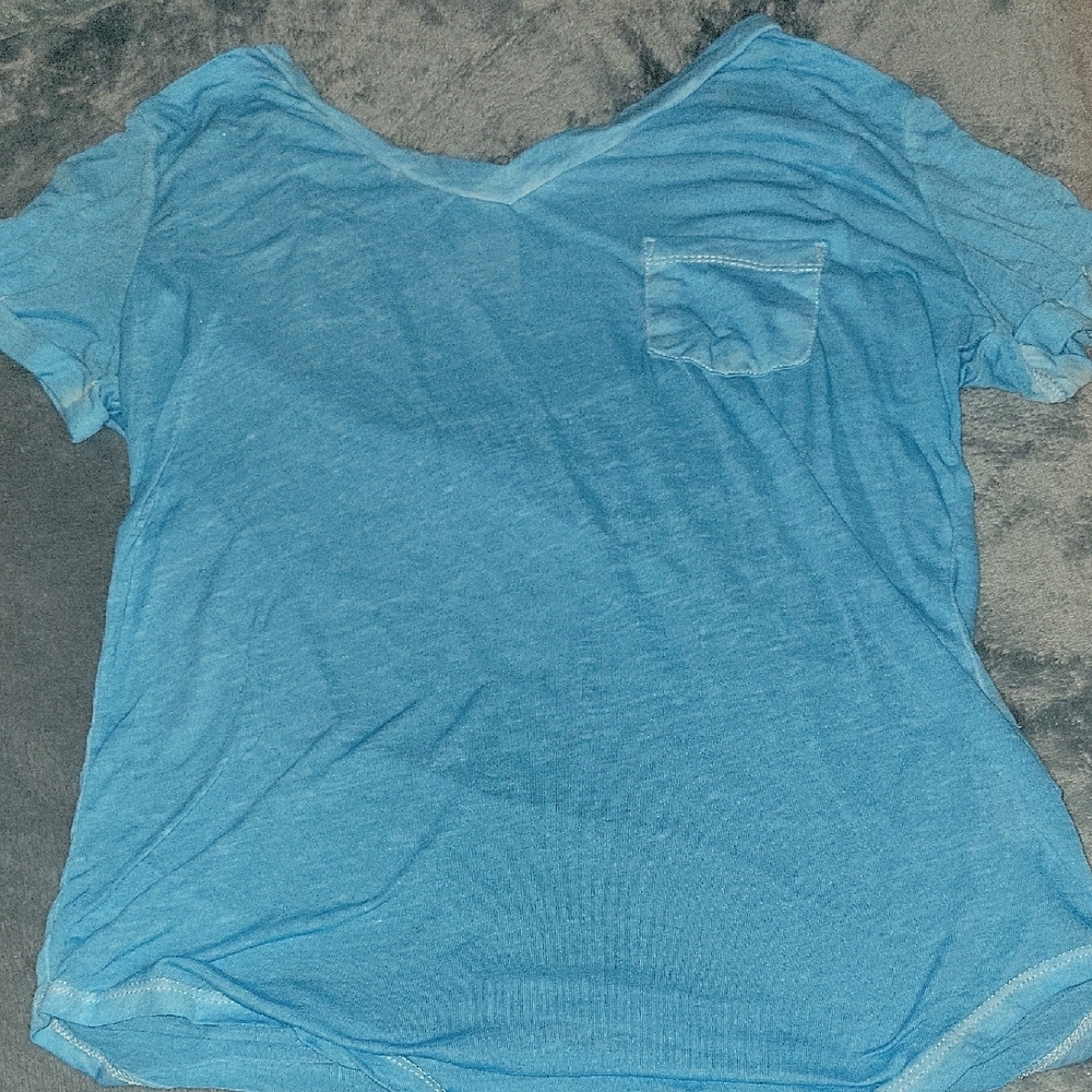 Blue V-Neck Women's Top